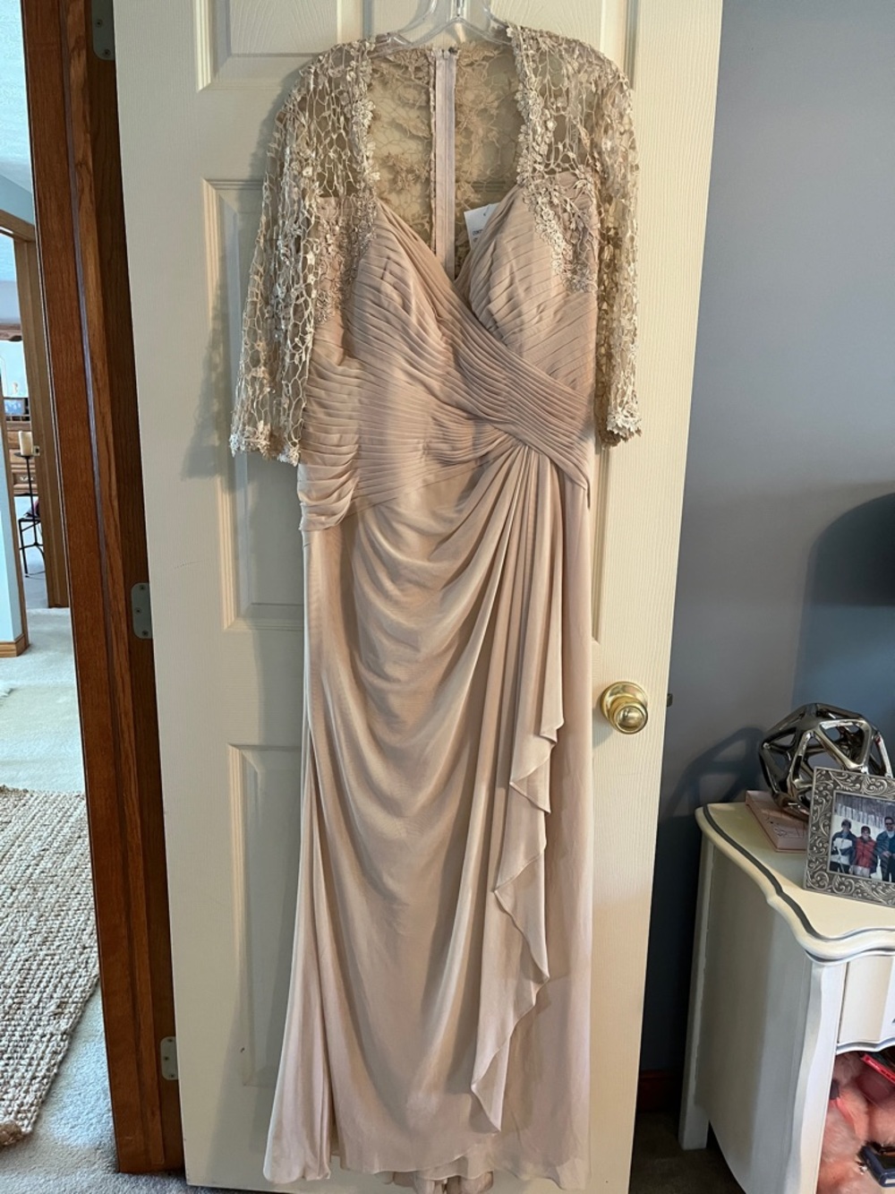 Montage by Mon Cheri Champagne Ruched Evening Gown, Mother-Of-The-Bride, NWT!!